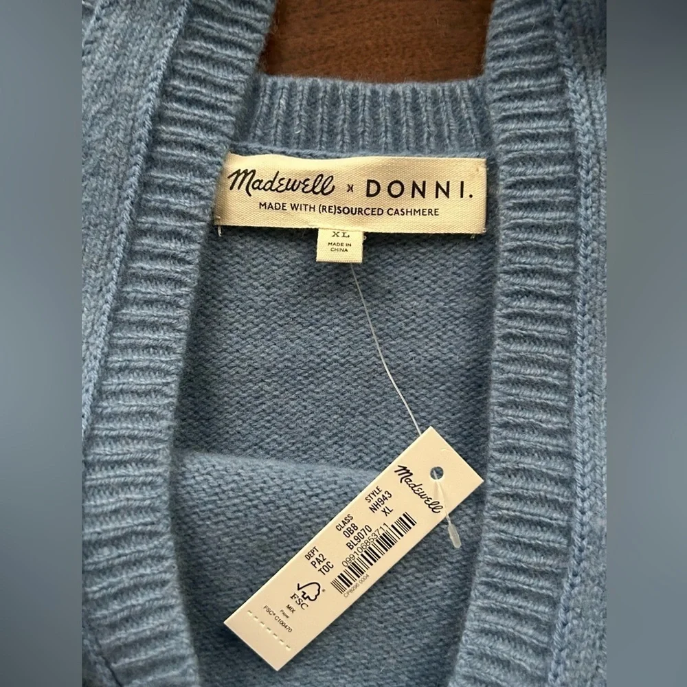 NWT Madewell x Donni (Re)sourced Cashmere Merino Sweater Tank 
Tranquil Ocean XL - Picture 3 of 11